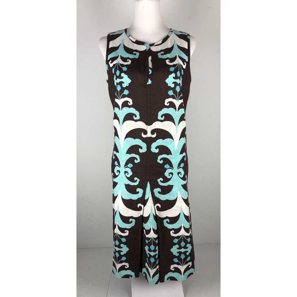 Tory Burch Womens 8 Dress 100% Linen Multicolor Tunic